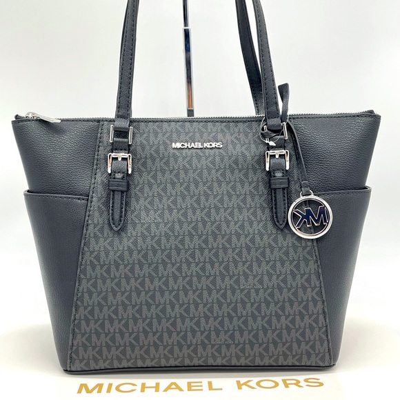 Michael Kors Large Top Zip Charlotte Tote Black - Picture 4 of 11